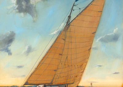 Nicolas Fox painting of Yawl Joyful Noise